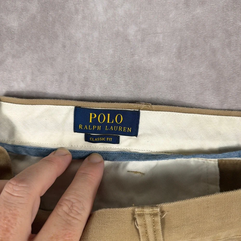 Polo Ralph Lauren Bedford Chino Classic Cotton Twill Pants 50B 30 Khaki Tan Mens